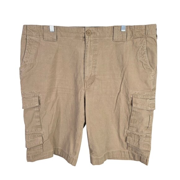 Mens Roundtree & Yorke Brown Cargo Shorts Cotton Blend Stretch 13" Inseam 42 - Picture 1 of 10
